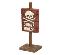 Panneau d'avertissement danger mines Aqua Della Rouge 4x3,2x10,1 cm