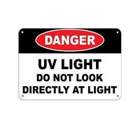 Panneau d'avertissement Danger Uv Light Do Not Look Directly at Light Hazard Labels Panneau routier Panneau commercial 30,5 x 40,6 cm Panneau métallique en aluminium