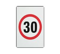 Panneau d'avertissement de limitation de vitesse 30 km/h - Panneau de sécurité extérieur 30 x 20 cm