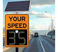 Panneau D'Avertissement De Limitation De Vitesse à éNergie Solaire, Panneau Clignotant RéGlable, pour éColes, CommunautéS Et Sites Touristiques Orange-60x75cm