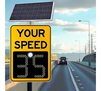 Panneau D'Avertissement De Limitation De Vitesse à éNergie Solaire, Panneau Clignotant RéGlable, pour éColes, CommunautéS Et Sites Touristiques Yellow-60x90cm