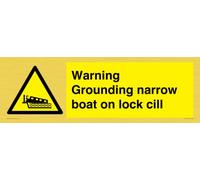 Panneau d'avertissement de mise à la terre avec bateau étroit sur serrure - 600 x 200 mm - L62