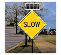 Panneau d'avertissement de ralentissement clignotant à LED à énergie solaire, panneau de signalisation réfléchissant for des routes sûres