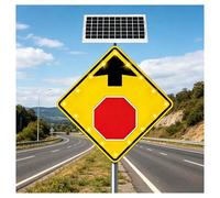 Panneau d'avertissement de route à LED solaire Diamond, 24 pouces, Membrane de qualité technique, cadre métallique robuste(24")