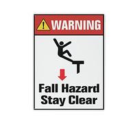 Panneau d'avertissement de rue, panneau d'avertissement de chute « Stay Clear » en aluminium avec inscription pour décoration d'intérieur, décoration murale, cour, clôture, jardin - 30,5 x 40,6 cm