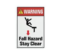 Panneau d'avertissement de rue, panneau d'avertissement de chute « Stay Clear » en aluminium avec inscription pour décoration d'intérieur, décoration murale, cour, clôture, jardin, affiche à suspendre