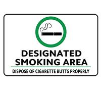 Panneau d'avertissement de sécurité signalétique « Confiance Smoking Area » en aluminium pour intérieur ou extérieur 20,3 x 30,5 cm