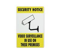 Panneau d'avertissement de sécurité vidéo Surveillance In Use On These Premises, 8 x 12, feuille réfléchissante en aluminium antirouille, résistant aux intempéries, imperméable, facile à monter