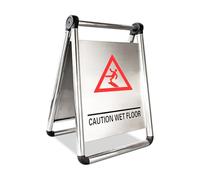 Panneau d'avertissement de sol glissant en acier inoxydable | Panneau d'avertissement de sol glissant pliable | Panneau d'avertissement autonome pour bureaux, centres commerciaux, restaurants