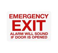 Panneau d'avertissement de sortie d'urgence « Alarm Will Sound If Door Is Opened » - Panneau d'avertissement en métal pour maison, entreprise, extérieur, intérieur, garage, mur de rue, décoration