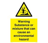 Panneau d'avertissement de substance ou mélange qui peut causer un danger environnemental - 400 x 600 mm - A2P