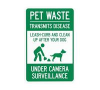 Panneau d'avertissement de surveillance, laisse et nettoyage après votre chien sous la caméra, panneaux en métal pour entreprise, maison, rue, mur, sécurité, décoration personnalisée, 20,3 x 30,5 cm