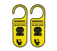 Panneau d'avertissement de toilettes « Do Not Open WC » - Décoration de porte - Étiquettes de porte - Boutons de porte - Pendentifs suspendus pour salle de bain