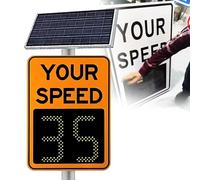 Panneau d'avertissement de vitesse à radar solaire, clignotant, avec étanchéité IP65, LED haute luminosité rouge/vert, surveillance en temps réel,24''×35‘’-Orange