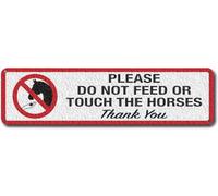 Panneau d'avertissement « Do Not Feed Or Touch The Horses » - Panneau d'avertissement « Do Not Feed Or Touch The Horses » - Décoration murale pour ferme, cour, porte d'entrée, intérieur et extérieur -