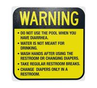 Panneau d'avertissement « Do Not Use The Pool When You Have Diarrhea », panneaux en métal de sécurité pour la maison, le travail, l'extérieur, l'intérieur, la route, la cour, le garage, la rue, le mur