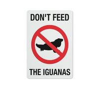 Panneau d'avertissement « Don'T Feed The Iguanas » - 30,5 x 20,3 cm - En aluminium réfléchissant - Avec symbole pour une utilisation en intérieur et en extérieur