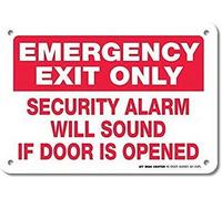 Panneau d'avertissement « Emergency Exit Only Security Alarm Will Sound If Door Is Opened » - Ne pas ouvrir - 20,3 x 30,5 cm