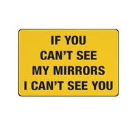 Panneau d'avertissement en aluminium avec symbole « If You Can'T See My Mirrors I Can'T See You », 30,5 x 20,3 cm