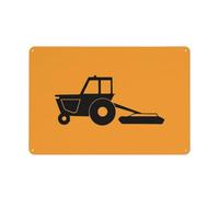 Panneau d'avertissement en aluminium pour tonte d'herbe tracteur 30,5 x 20,3 cm avec symbole pour une utilisation en intérieur et en extérieur