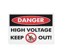 Panneau d'avertissement en aluminium réfléchissant avec symbole « Danger High Voltage Keep Out » - 30,5 x 20,3 cm - Pour intérieur et extérieur