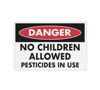 Panneau d'avertissement en aluminium réfléchissant avec symbole « Danger No Children Allowed Pesticides In Use » - 30,5 x 20,3 cm