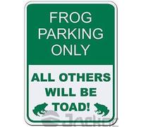 Panneau d'avertissement en étain Frog Parking Only All Others Will Be Toad - Décoration rétro pour maison, route, rue, garage, gare, autoroute - Plaque murale vintage en métal - 30,5 x 40,6 cm