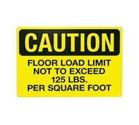 Panneau d'avertissement en métal avec inscription « Floor Load Limit Not To Exceed » de 56,7 kg par pied carré, affiche d'avertissement de sécurité pour route, rue, maison, entreprise, décoration