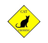 Panneau d'avertissement en métal jaune avec inscription « Caution Cat Xing Crossing » - 30,5 x 30,5 cm - Beware of Danger Animals Crossing Zone - En aluminium - Pour intérieur et extérieur
