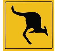 Panneau d'avertissement en métal pour voiture Zone Kangourou Australie 30,5 x 30,5 cm