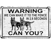 Panneau d'avertissement en métal « We Can Make It To The Fence In 2,8 Secons » pour le jardinage, la terrasse, décoration murale extérieure 30,5 x 40,6 cm