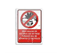 Panneau d'avertissement en plastique acrylique « No Drug Use or Drug Use or Drug Dealing On The Premises », « Club Pubs Office Police Will Be Contacted », panneau informé pour bureau, restaurant