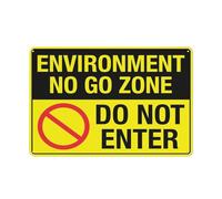 Panneau d'avertissement « Environment No Go Zone » - Panneau de sécurité extérieur - 30,5 x 20,3 cm