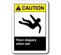 Panneau d'avertissement « Floor Slippery When Wet » - Décoration murale - 20,3 x 30,5 cm