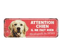 Panneau d'avertissement golden retriever de D&D Home Rouge 40x13x0,3 cm
