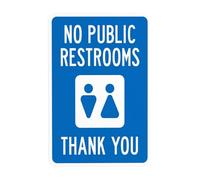 Panneau d'avertissement graphique « No Public Restrooms Thank You With Men And Women » - Panneau d'avertissement en métal pour entreprise, maison, route, cour, garage, rue, mur de sécurité, décoration