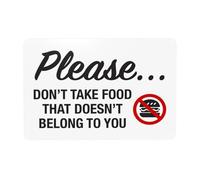 Panneau d'avertissement graphique « Please Don't Take Food That Doesn't Belong To You With Graphic » - Panneau de sécurité en métal pour la maison, le travail, le garage, la rue, le mur, la sécurité