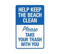 Panneau d'avertissement « Help Keep The Beach Clean Please Take Your Trash With You » - Panneau en métal pour entreprise, maison, garage, rue, mur de sécurité, décoration personnalisée, 20,3 x 30,5 cm