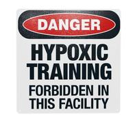 Panneau d'avertissement Hypoxic Training Forbidden in This Facility, Pool Rules Security Signes en métal pour la maison, le travail, l'extérieur, l'intérieur, le garage, le mur de rue, la sécurité