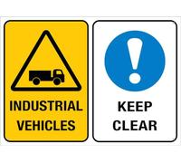 Panneau d'avertissement « Industrial Vehicles Keep Clear » - Décoration murale pour maison, cuisine, ferme, jardin, garage - 30,5 x 20,3 cm