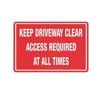 Panneau d'avertissement « Keep Driveway Access Required At All Time » - 30,5 x 20,3 cm - En aluminium - Avec symbole - Pour une utilisation en intérieur et en extérieur