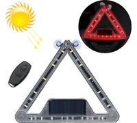 Panneau d'avertissement lumineux triangulaire pour voiture Chargement solaire Lumière stroboscopique d'urgence Ranger (Lumière rouge)