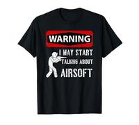 Panneau d'avertissement « May Start Talking About Airsoft » T-Shirt