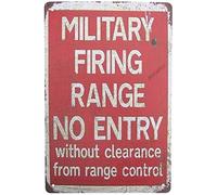Panneau d'avertissement militaire en métal vintage avec inscription Man Cave Garage Décoration murale 30,5 x 40,6 cm