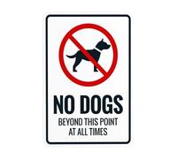 Panneau d'avertissement « No Dog Beyond This Point At All Times », panneaux en métal pour entreprise, maison, extérieur, intérieur, route, cour, garage, mur de rue, décoration personnalisée, 20,3 x
