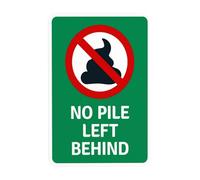 Panneau d'avertissement « No Pile Left Behind With Graphic Warning », « No Dog Poop » - Pour entreprise, maison, extérieur, intérieur, route, cour, garage, mur de rue, décoration personnalisée - 20,3
