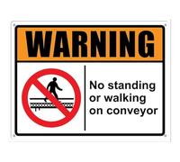 Panneau d'avertissement « No Standing Or Walking On Convoyeur » en aluminium pour décoration murale de maison, café, bar, 20,3 x 30,5 cm