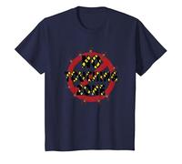 Panneau d'avertissement « No Touching Zone Not Friendly Do Not Touch » T-Shirt, Enfant, Bleu Marine, 10 Ans