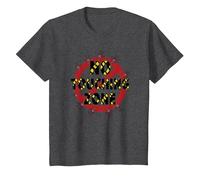 Panneau d'avertissement « No Touching Zone Not Friendly Do Not Touch » T-Shirt, Enfant, Chiné Foncé, 10 Ans