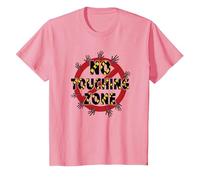 Panneau d'avertissement « No Touching Zone Not Friendly Do Not Touch » T-Shirt, Enfant, Rose, 2 Ans
